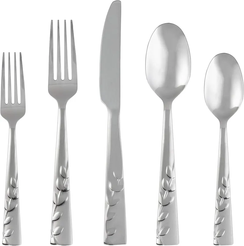 Cambridge Silversmiths Blossom Sand 20-Piece Flatware Silverware Set